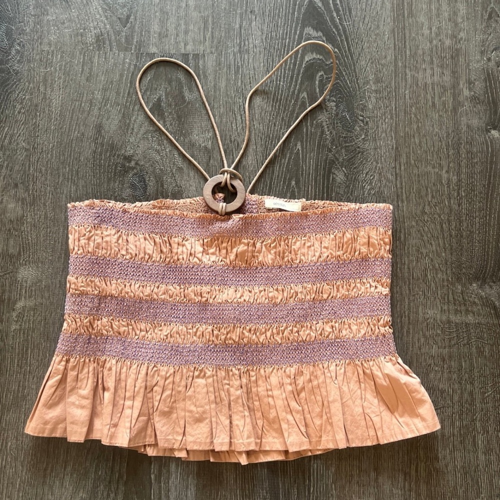 Elegant Peach and Lavender Women's Top